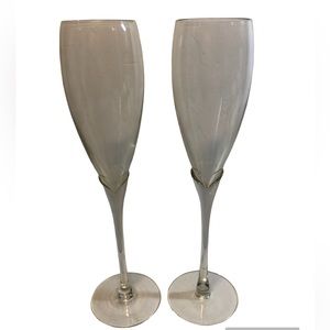 Vintage Hand crafted Champagne Flutes Glasses